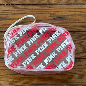 Victoria’s Secret Pink Logo Case Pouch Pink With Zipper 6.25” x 9.50”